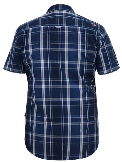D555 HADSTOCK Check Button Down Collar S/S Shirt Navy - Camisas - Camisas Homem Tamanhos Grandes