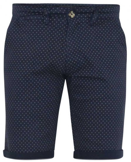 D555 DUDLEY AO Printed Stretch Chino Shorts Navy - Calções - Calções Homem Tamanhos Grandes