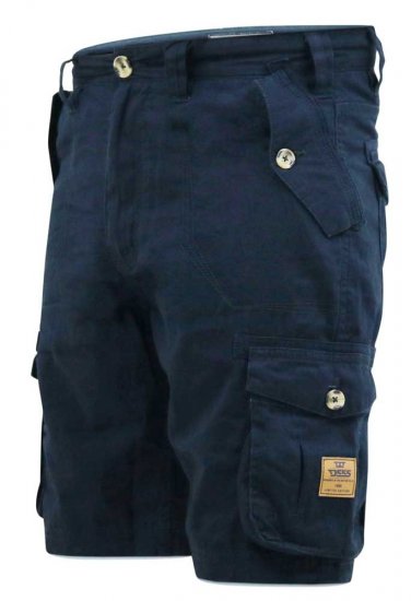 D555 RODNEY Cotton Cargo Shorts Navy - Calções - Calções Homem Tamanhos Grandes