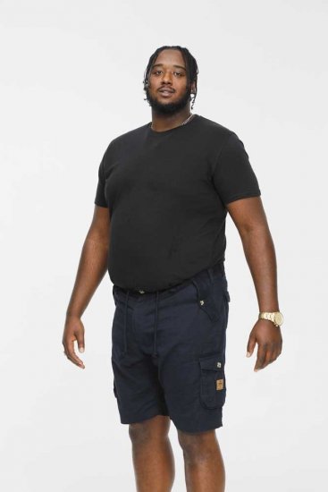 D555 RODNEY Cotton Cargo Shorts Navy - Calções - Calções Homem Tamanhos Grandes