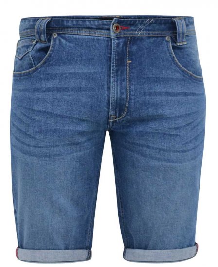 D555 JONES Stretch Denim Shorts Blue Stonewash - Calções - Calções Homem Tamanhos Grandes