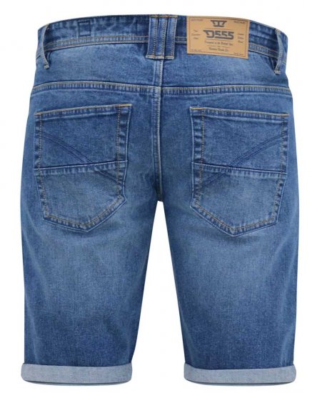 D555 JONES Stretch Denim Shorts Blue Stonewash - Calções - Calções Homem Tamanhos Grandes