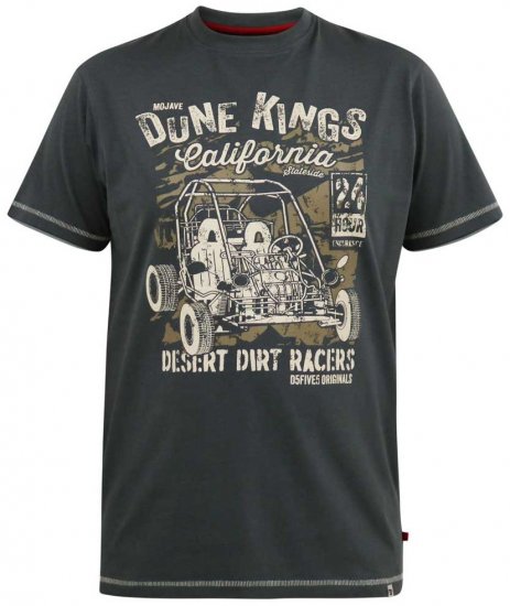 D555 BENNETT Dune Kings Buggy Printed Crew Neck T-Shirt Khaki - T-shirts - T-shirts Homem Tamanhos Grandes