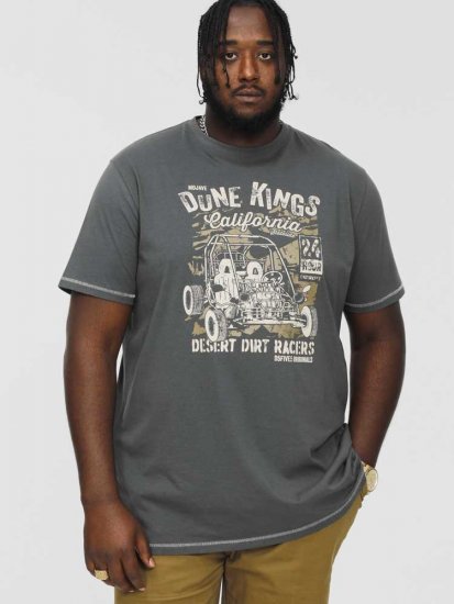 D555 BENNETT Dune Kings Buggy Printed Crew Neck T-Shirt Khaki - T-shirts - T-shirts Homem Tamanhos Grandes
