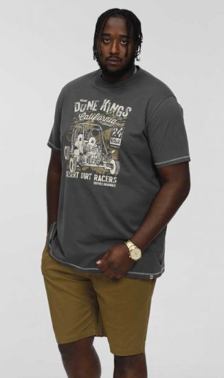 D555 BENNETT Dune Kings Buggy Printed Crew Neck T-Shirt Khaki - T-shirts - T-shirts Homem Tamanhos Grandes