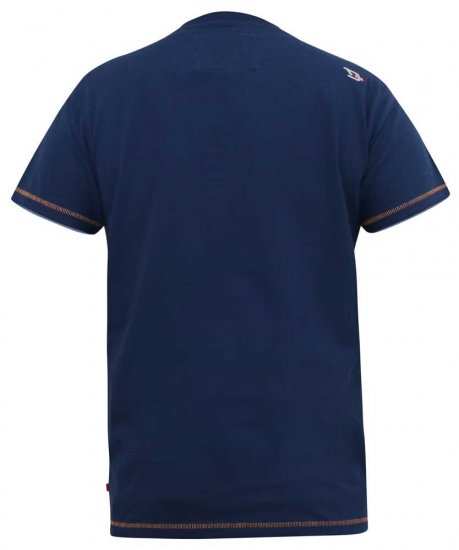 D555 COLIN Born To Rock Printed Crew Neck T-Shirt French Navy - T-shirts - T-shirts Homem Tamanhos Grandes