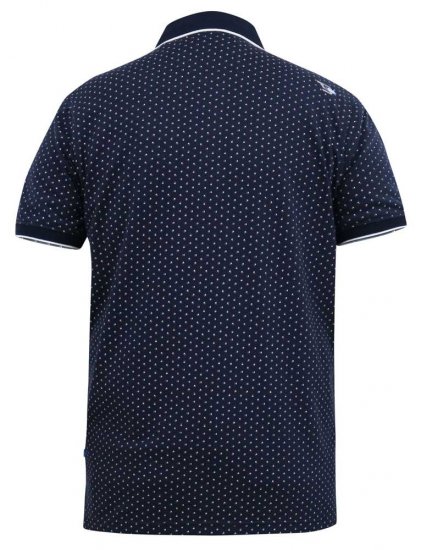 D555 DARWIN AO Printed Polo Shirt Navy - Pólos - Pólos Tamanhos Grandes Homem