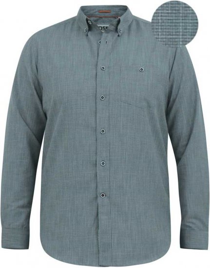 D555 RADCLIFFE Cross Hatch Soft Touch Slub Long Sleeve Shirt With Chest Patch Pocket Charcoal - Camisas - Camisas Homem Tamanhos Grandes