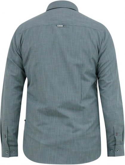 D555 RADCLIFFE Cross Hatch Soft Touch Slub Long Sleeve Shirt With Chest Patch Pocket Charcoal - Camisas - Camisas Homem Tamanhos Grandes