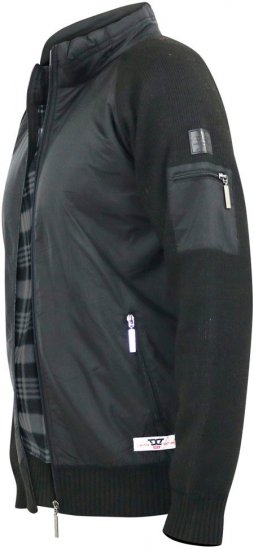 D555 MARSDEN Hybrid Knitted Jacket With Bonded Fleece Lining Black - Casacos - Casacos Homem Tamanhos Grandes