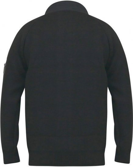 D555 MARSDEN Hybrid Knitted Jacket With Bonded Fleece Lining Black - Casacos - Casacos Homem Tamanhos Grandes