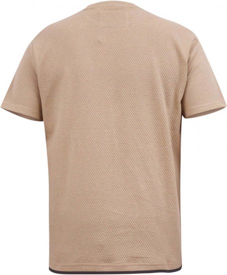 D555 SANDFORD Double Layer On Neck Ribs And Hem Waffle Textured T-Shirt Beige - T-shirts - T-shirts Homem Tamanhos Grandes
