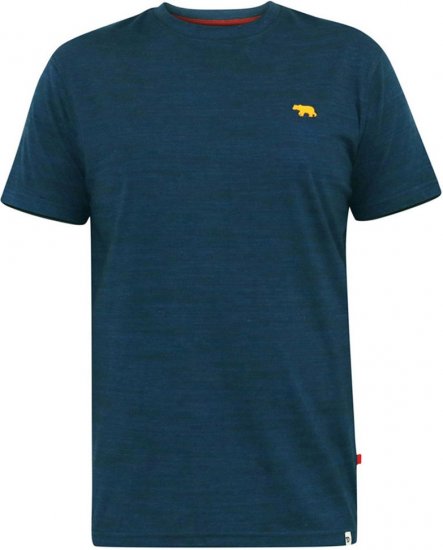 D555 ORSTON Reno Fabric Crew Neck T-Shirt With Chest Embroidery Blue Reno - T-shirts - T-shirts Homem Tamanhos Grandes