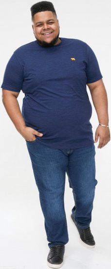 D555 ORSTON Reno Fabric Crew Neck T-Shirt With Chest Embroidery Blue Reno - T-shirts - T-shirts Homem Tamanhos Grandes