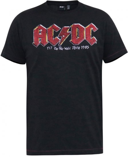 D555 JAILBREAK Official Ac/Dc Printed T-Shirt With Front And Back Print - Black - T-shirts - T-shirts Homem Tamanhos Grandes