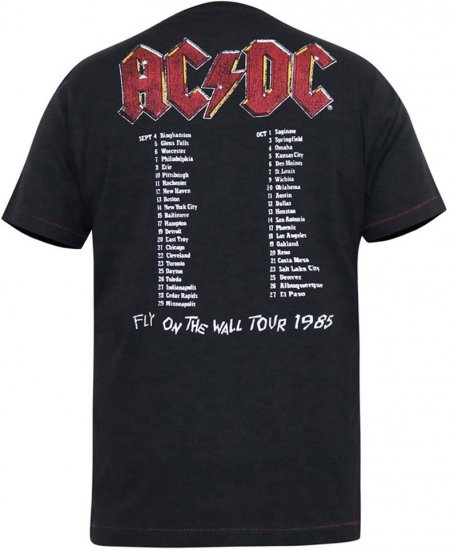 D555 JAILBREAK Official Ac/Dc Printed T-Shirt With Front And Back Print - Black - T-shirts - T-shirts Homem Tamanhos Grandes
