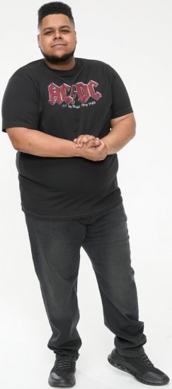 D555 JAILBREAK Official Ac/Dc Printed T-Shirt With Front And Back Print - Black - T-shirts - T-shirts Homem Tamanhos Grandes