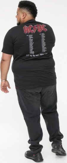 D555 JAILBREAK Official Ac/Dc Printed T-Shirt With Front And Back Print - Black - T-shirts - T-shirts Homem Tamanhos Grandes