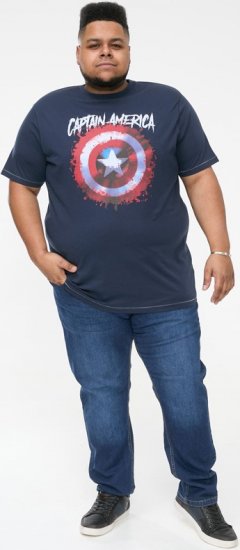 D555 ROGERS Official Captain America Printed T-Shirt Dark Navy - T-shirts - T-shirts Homem Tamanhos Grandes