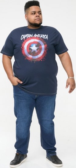 D555 ROGERS Official Captain America Printed T-Shirt Dark Navy - T-shirts - T-shirts Homem Tamanhos Grandes