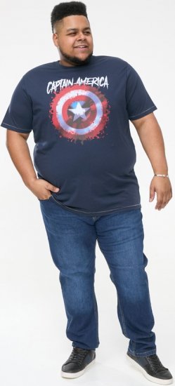 D555 ROGERS Official Captain America Printed T-Shirt Dark Navy - T-shirts - T-shirts Homem Tamanhos Grandes