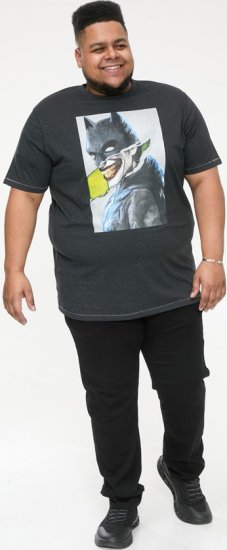 D555 MARTIN Official Batman Printed T-Shirt Washed Black - T-shirts - T-shirts Homem Tamanhos Grandes