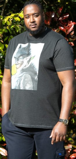 D555 MARTIN Official Batman Printed T-Shirt Washed Black - T-shirts - T-shirts Homem Tamanhos Grandes