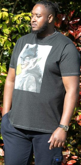 D555 MARTIN Official Batman Printed T-Shirt Washed Black - T-shirts - T-shirts Homem Tamanhos Grandes