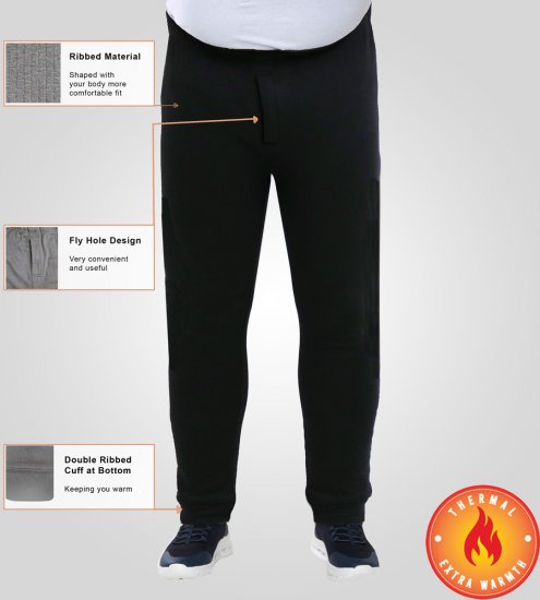 D555 Boston Thermal Long Johns Black - Roupa Interior & natação - Roupa interior Homem Tamanhos Grandes