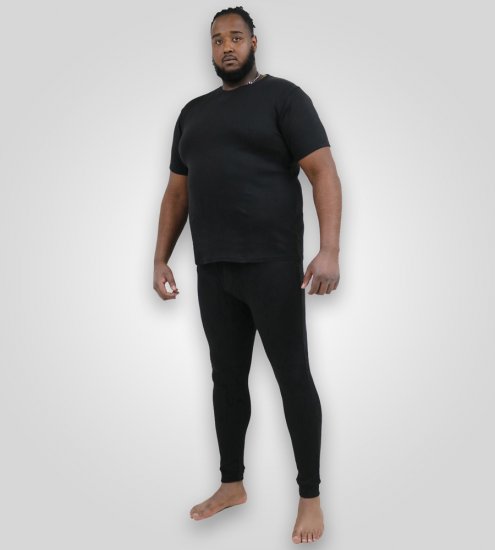 D555 Motherwell Thermal Short Sleeve T-Shirt Black - Roupa Interior & natação - Roupa interior Homem Tamanhos Grandes