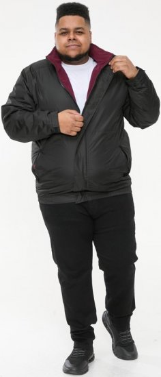 D555 Rudy Showerproof Fleece Lined Jacket With Packaway Hood - Black - Casacos - Casacos Homem Tamanhos Grandes