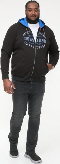 D555 LINGARD Full Zip Hoody With Original Chest Print Black - Sweatshirts & hoodies - Sweatshirt & Camisolas com Capuz tamanhos grandes
