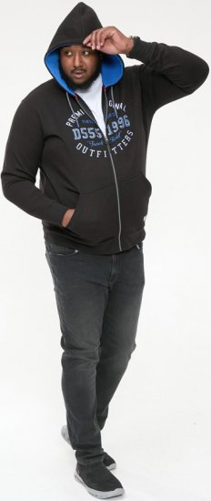 D555 LINGARD Full Zip Hoody With Original Chest Print Black - Sweatshirts & hoodies - Sweatshirt & Camisolas com Capuz tamanhos grandes