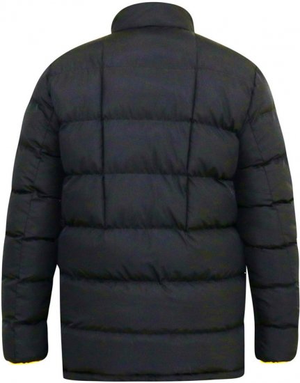 D555 CRISTIANO Puffer Jacket With Binding On Cuffs And Embroidery Badge On Sleeve Black - Casacos - Casacos Homem Tamanhos Grandes