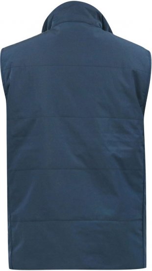 D555 FELIPE Zip Through Padded Gilet With Contrast Colour Lining And Rubber Badge Navy - Casacos - Casacos Homem Tamanhos Grandes