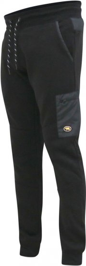 D555 COTGRAVE Couture Elasticated Waistband Jogger With Woven Fabric Trim Black - Calças & calções de fato de treino - Calças de Fato de Treino Tamanhos Grandes 