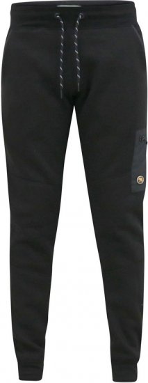 D555 COTGRAVE Couture Elasticated Waistband Jogger With Woven Fabric Trim Black - Calças & calções de fato de treino - Calças de Fato de Treino Tamanhos Grandes 