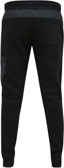 D555 COTGRAVE Couture Elasticated Waistband Jogger With Woven Fabric Trim Black - Calças & calções de fato de treino - Calças de Fato de Treino Tamanhos Grandes 