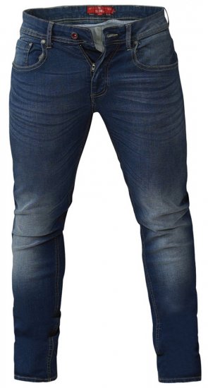D555 Ambrose Tapered Fit Stretch Jeans Dark Blue TALL SIZES - ROUPAS DE HOMEM MT-6XLT - Tamanhos-Tall Homem
