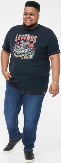 D555 JAGGER Legends Motor Bike Printed Crew Neck T-Shirt Navy - T-shirts - T-shirts Homem Tamanhos Grandes