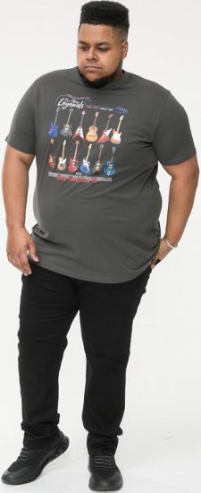 D555 JAIDEN Legends Guitar Printed Crew Neck T-Shirt Khaki - T-shirts - T-shirts Homem Tamanhos Grandes