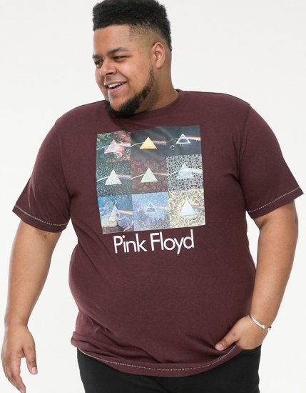 D555 DIVISION Official Pink Floyd Printed T-Shirt Burgundy - T-shirts - T-shirts Homem Tamanhos Grandes