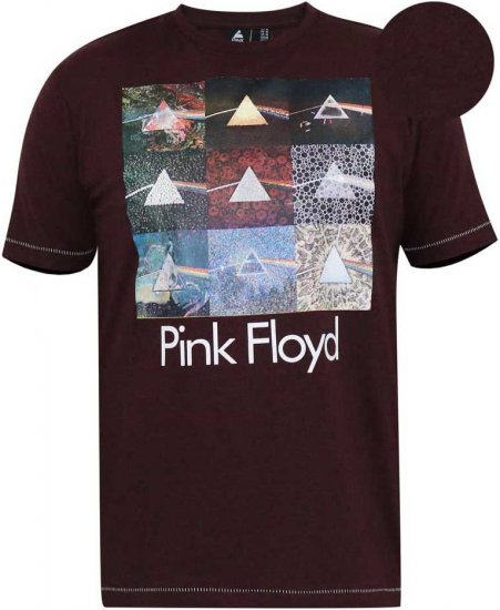 D555 DIVISION Official Pink Floyd Printed T-Shirt Burgundy - T-shirts - T-shirts Homem Tamanhos Grandes