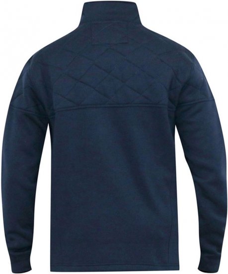 D555 SWANN Quarter Neck Sweatshirt With Quilted Top Panel Navy - Sweatshirts & hoodies - Sweatshirt & Camisolas com Capuz tamanhos grandes