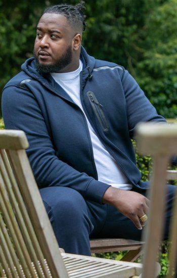 D555 GABRIEL Couture Zip Through Hoody With Reversible Zips Navy - Sweatshirts & hoodies - Sweatshirt & Camisolas com Capuz tamanhos grandes