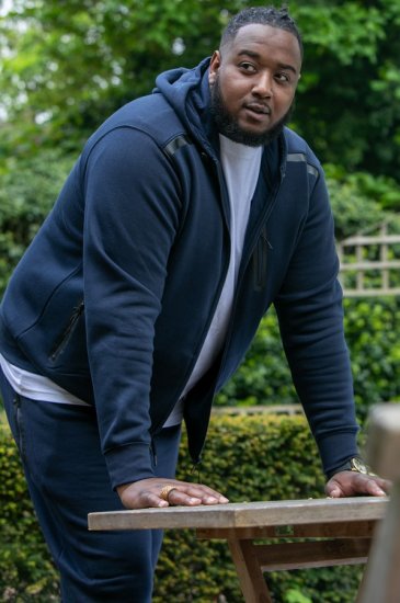 D555 GABRIEL Couture Zip Through Hoody With Reversible Zips Navy - Sweatshirts & hoodies - Sweatshirt & Camisolas com Capuz tamanhos grandes