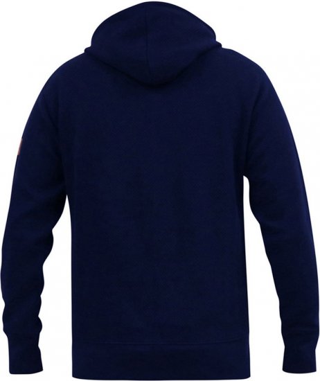 D555 IRVIN Full Zip Jacquard Hoody With Chest Embroidery Navy - Sweatshirts & Hoodies - Sweatshirt & Camisolas com Capuz tamanhos grandes