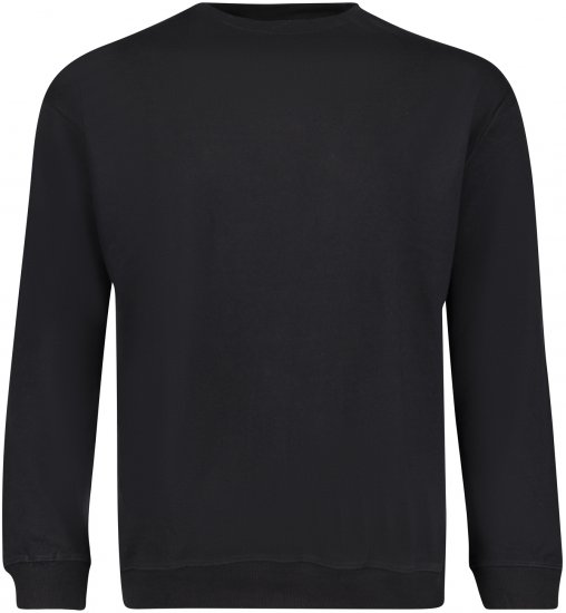 Adamo Athen Crew neck Sweatshirt Black - Sweatshirts & hoodies - Sweatshirt & Camisolas com Capuz tamanhos grandes