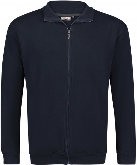 Adamo Athen Sweat Jacket with Full Zipper Navy - Sweatshirts & hoodies - Sweatshirt & Camisolas com Capuz tamanhos grandes