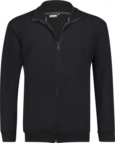 Adamo Athen Sweat Jacket with Full Zipper Black - Sweatshirts & hoodies - Sweatshirt & Camisolas com Capuz tamanhos grandes